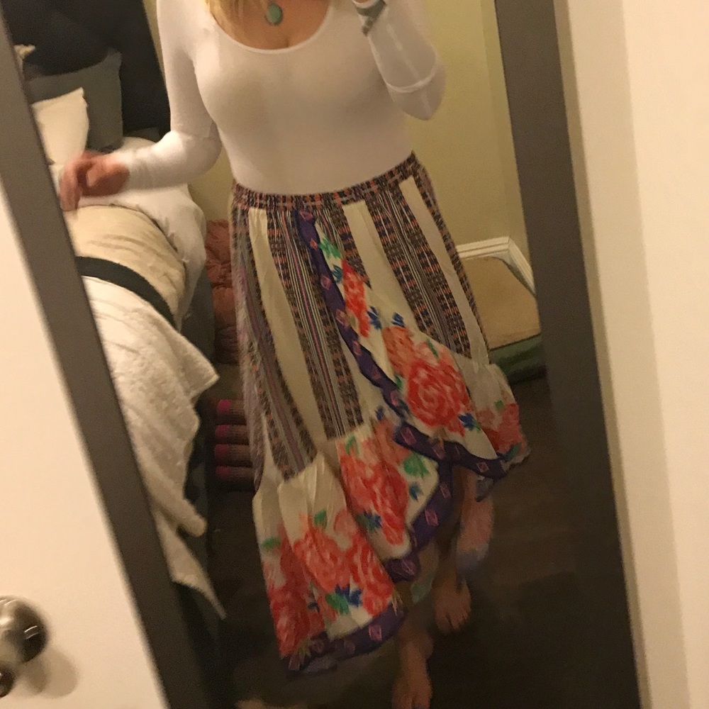 Floral midi skirt